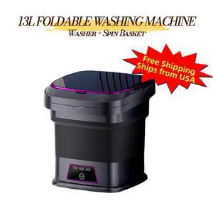 Portable Washing Machine, 13L Foldable Mini Washer with Spin Basket, Compact Washer and Spinner Combo for Apartment, Dorm, RV, Travel, Baby Clothes & Underwear, LEHOGAI Portable Washing Machine, 13L Foldable Mini Washer with Spin Basket, Compact Washer and Spinner Combo for Apartment, Dorm, RV, Travel, Baby Clothes & Underwear, LEHOGAI