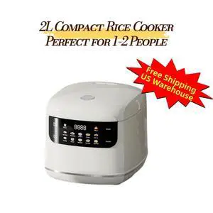 2L Smart Rice Cooker with Color Touch Screen, 10 Cooking Menus, 24-Hour Preset and Steamer Basket, Compact Rice Cooker for 1-2 People, Aenaeder 2L Smart Rice Cooker with Color Touch Screen, 10 Cooking Menus, 24-Hour Preset and Steamer Basket, Compact Rice Cooker for 1-2 People, Aenaeder
