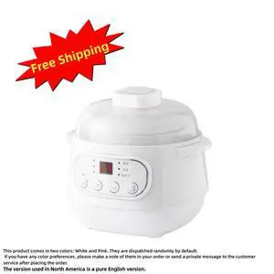 1L Electric Stew Pot, 200W, 110V, Ceramic Inner Pot, Water-Bath Heating, 24-Hour Preset, Auto Keep-Warm, 6 Programs, Aenaeder 1L Electric Stew Pot, 200W, 110V, Ceramic Inner Pot, Water-Bath Heating, 24-Hour Preset, Auto Keep-Warm, 6 Programs, Aenaeder