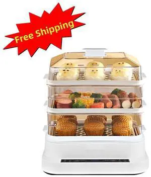 32L 3-Tier Electric Food Steamer with 24-Hour Timer, 5-Hour Keep Warm, Transparent Stackable Trays, Aenaeder 32L 3-Tier Electric Food Steamer with 24-Hour Timer, 5-Hour Keep Warm, Transparent Stackable Trays, Aenaeder