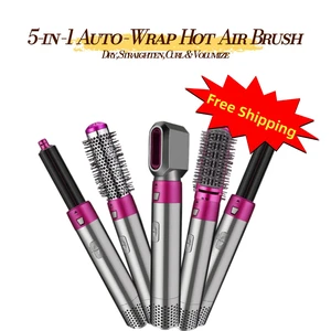 5-in-1 Hot Air Styler with Auto-Wrap Curlers, Hair Dryer Brush Set with 5 Interchangeable Attachments and 3 Heat Settings, Pink LEHOGAI 5-in-1 Hot Air Styler with Auto-Wrap Curlers, Hair Dryer Brush Set with 5 Interchangeable Attachments and 3 Heat Settings, Pink LEHOGAI