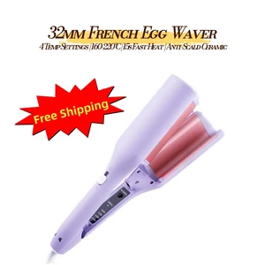32mm Ceramic Deep Waver Hair Crimper, 4 Heat Settings, Fast Heat-Up, Hair Styling Iron, Pink, LEHOGAI 32mm Ceramic Deep Waver Hair Crimper, 4 Heat Settings, Fast Heat-Up, Hair Styling Iron, Pink, LEHOGAI