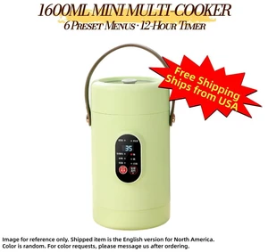1600mL Mini Electric Cooker with Steamer, 500W Personal Rice Cooker & Hot Pot, 6 Presets, 12-Hour Delay Start, Ceramic-Glazed Pot, 1-2 Servings,Aenaeder 1600mL Mini Electric Cooker with Steamer, 500W Personal Rice Cooker & Hot Pot, 6 Presets, 12-Hour Delay Start, Ceramic-Glazed Pot, 1-2 Servings,Aenaeder