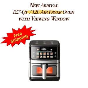 12L Visual Air Fryer, 1400W Digital Air Fryer with Viewing Window, 12 Preset Menus, 360° Hot Air Circulation, Removable Nonstick Basket, Family Size Countertop Air Fryer Aenaeder 12L Visual Air Fryer, 1400W Digital Air Fryer with Viewing Window, 12 Preset Menus, 360° Hot Air Circulation, Removable Nonstick Basket, Family Size Countertop Air Fryer Aenaeder