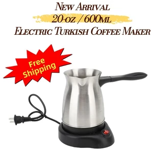 600ml Electric Turkish-Style Coffee Pot, 110V Stainless Steel Cezve/Ibrik, Coffee Tea Milk Warmer with Long Handle Stainless steel version Aenaeder 600ml Electric Turkish-Style Coffee Pot, 110V Stainless Steel Cezve/Ibrik, Coffee Tea Milk Warmer with Long Handle Stainless steel version Aenaeder