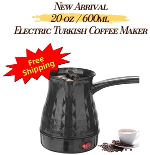 600ml Electric Turkish-Style Coffee Pot, 110V Stainless Steel Cezve/Ibrik, Coffee Tea Milk Warmer with Long Handle Black version Aenaeder 600ml Electric Turkish-Style Coffee Pot, 110V Stainless Steel Cezve/Ibrik, Coffee Tea Milk Warmer with Long Handle Black version Aenaeder