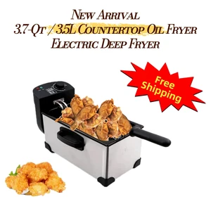 3.5L 1500W Electric Deep Fryer, 110V Countertop Oil Fryer with 90-190°C Adjustable Thermostat and Removable Basket Aenaeder 3.5L 1500W Electric Deep Fryer, 110V Countertop Oil Fryer with 90-190°C Adjustable Thermostat and Removable Basket Aenaeder