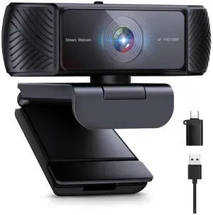Streaming Webcam for PC - 1080P HD Webcam with Microphone, Privacy Cover, AutoFocus, Noise Cancellation, Auto Light Correction, USB Computer Web Camera, Plug and Play, for Laptop, Desktop, Mac Streaming Webcam for PC - 1080P HD Webcam with Microphone, Privacy Cover, AutoFocus, Noise Cancellation, Auto Light Correction, USB Computer Web Camera, Plug and Play, for Laptop, Desktop, Mac
