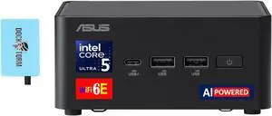 ASUS NUC AI Powered Mini Desktop (Intel Ultra 5-135H, No OS, 8GB DDR5, 128GB PCIe SSD + 2TB HDD, 2 Thunderbolt 4, WiFi 6E, Bluetooth 5.3, 120W PSU, RJ-45, 2 HDMI, Win 11 Home) w/DKZ USB Port Expander ASUS NUC AI Powered Mini Desktop (Intel Ultra 5-135H, No OS, 8GB DDR5, 128GB PCIe SSD + 2TB HDD, 2 Thunderbolt 4, WiFi 6E, Bluetooth 5.3, 120W PSU, RJ-45, 2 HDMI, Win 11 Home) w/DKZ USB Port Expander