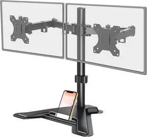 MOUNT PRO Dual Monitor Stand, Free-Standing Full Motion Monitor Desk Mount Fits 2 Screens up to 27 inches,17.6lbs with Height Adjustable, Swivel, Tilt, Rotation, VESA 75x75 100x100, Black MOUNT PRO Dual Monitor Stand, Free-Standing Full Motion Monitor Desk Mount Fits 2 Screens up to 27 inches,17.6lbs with Height Adjustable, Swivel, Tilt, Rotation, VESA 75x75 100x100, Black