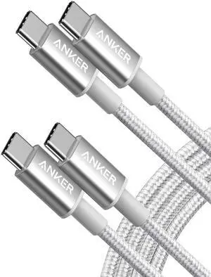 Anker USB C to USB C Cable, 60W Fast Charging Cable (2-Pack, 6 ft, Silver) Anker USB C to USB C Cable, 60W Fast Charging Cable (2-Pack, 6 ft, Silver)