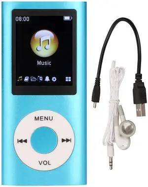 MP4 Player, Portable Music Player with 1.8 Inch LCD Screen, Lossless Sound, Supports Up to 64G SD Card, Blue MP4 Player, Portable Music Player with 1.8 Inch LCD Screen, Lossless Sound, Supports Up to 64G SD Card, Blue