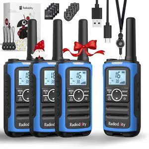 FS-T8 Walkie Talkies for Adults Kids Rechargeable, FRS Licence-Free Two Way Radio Long Range with Group Call, VOX, NOAA, 2000mAh Battery, Flashlight, USB-C, Hiking Summer Camp, 4 Pack, Blue FS-T8 Walkie Talkies for Adults Kids Rechargeable, FRS Licence-Free Two Way Radio Long Range with Group Call, VOX, NOAA, 2000mAh Battery, Flashlight, USB-C, Hiking Summer Camp, 4 Pack, Blue