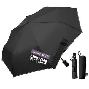 Compact Travel Windproof Umbrella, 43" Auto Open/Close Folding Quick Dry for Rain, Lightweight Portable Small for Backpack Car, Thoughtful Women Men Kids, TSA Approved, Black Compact Travel Windproof Umbrella, 43" Auto Open/Close Folding Quick Dry for Rain, Lightweight Portable Small for Backpack Car, Thoughtful Women Men Kids, TSA Approved, Black