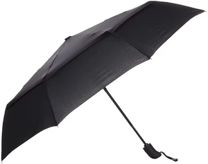 Round Travel Umbrella with Auto Open/Close Button, Wind-Proof Compact Design, Wind Vent, Strong Alloy Steel Frame, Soft-Grip Handle, Storage Sleeve, 11" When Closed, Black Round Travel Umbrella with Auto Open/Close Button, Wind-Proof Compact Design, Wind Vent, Strong Alloy Steel Frame, Soft-Grip Handle, Storage Sleeve, 11" When Closed, Black