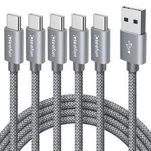USB C Cable 6ft, 5-Pack USB A to Type C Charger Cord Fast Charging for iPhone 17 16 15 Pro Max Plus Air 16e, for Samsung Galaxy S25 S24 S23 S22 S21 S20 S10 A17 A16 A15 A56 A55 A26 A35 A36 USB C Cable 6ft, 5-Pack USB A to Type C Charger Cord Fast Charging for iPhone 17 16 15 Pro Max Plus Air 16e, for Samsung Galaxy S25 S24 S23 S22 S21 S20 S10 A17 A16 A15 A56 A55 A26 A35 A36