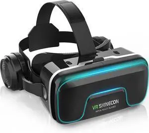VR Headset with Built-in Headphones, 120° FOV & Aspherical Lenses for Smartphones - Immersive 3D Movies and Gaming Glasses VR Headset with Built-in Headphones, 120° FOV & Aspherical Lenses for Smartphones - Immersive 3D Movies and Gaming Glasses