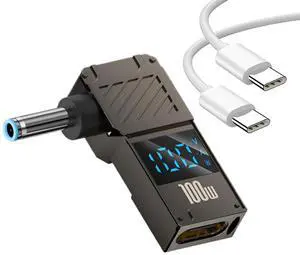 100W PD Power Charger Connector HP Small Head 90 Degree DC 4.5 x 3.0mm Barrel Jack Plug Converter Cord for Envy Pavilion Spectre Stream 11 13 Notebook 14 HP Laptops 100W PD Power Charger Connector HP Small Head 90 Degree DC 4.5 x 3.0mm Barrel Jack Plug Converter Cord for Envy Pavilion Spectre Stream 11 13 Notebook 14 HP Laptops
