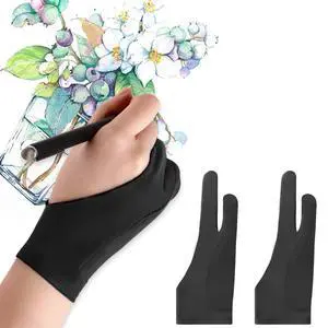 Artists Gloves 2 Pack - Palm Rejection Gloves with Two Fingers for Paper Sketching, iPad, Graphics Drawing Tablet, Suitable for Left and Right Hand (Medium) Artists Gloves 2 Pack - Palm Rejection Gloves with Two Fingers for Paper Sketching, iPad, Graphics Drawing Tablet, Suitable for Left and Right Hand (Medium)