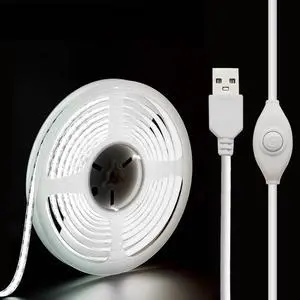 5V USB LED Strip Lights, 3.28FT COB Light Strip White, Short LED Strip Light, Flexible Bright 5V Led Strip for Under Cabinet, Kitchen, TV Backlight, Shelves, Displays and TV Lights 5V USB LED Strip Lights, 3.28FT COB Light Strip White, Short LED Strip Light, Flexible Bright 5V Led Strip for Under Cabinet, Kitchen, TV Backlight, Shelves, Displays and TV Lights