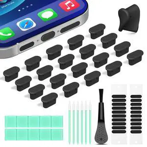 Silicone USB C Dust Plug with Phone Speaker Cover,5-in-1 31 Pack Charging Port Cover Cleaning Kit,Type C Anti Dust Plug for iPhone 15/16/17/Samsung Galaxy/One Plus/Google Pixel/All USB C-Port Devices Silicone USB C Dust Plug with Phone Speaker Cover,5-in-1 31 Pack Charging Port Cover Cleaning Kit,Type C Anti Dust Plug for iPhone 15/16/17/Samsung Galaxy/One Plus/Google Pixel/All USB C-Port Devices