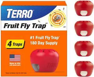 Fruit Fly Trap 4-Pack, 180 Day Lure Supply, Food-Based Lure Fruit Fly Trap 4-Pack, 180 Day Lure Supply, Food-Based Lure