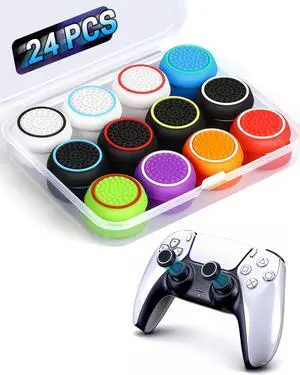 24 PCS Premium Silicone Thumb Grips for PS4/PS5/Xbox Controller, Rainbow Non-Slip Joystick Caps & Thumbstick Grips, Ultimate Comfort & Protection 24 PCS Premium Silicone Thumb Grips for PS4/PS5/Xbox Controller, Rainbow Non-Slip Joystick Caps & Thumbstick Grips, Ultimate Comfort & Protection