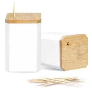 Toothpick Holders 2 Pack with 3000 Picks,Round Toothpicks Double-Side Point for Teeth,Food Pick,Appetizers,Cocktails Fruits,Olive&DIY Craft. Toothpick Holders 2 Pack with 3000 Picks,Round Toothpicks Double-Side Point for Teeth,Food Pick,Appetizers,Cocktails Fruits,Olive&DIY Craft.