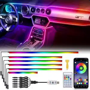 Acrylic 6 in 1 Car LED Lights Interior, RGB Ambient Lighting Car 584 LEDs Acrylic 6 in 1 Car LED Lights Interior, RGB Ambient Lighting Car 584 LEDs