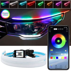 Car Headlight LED Strip, 24 Inch Waterproof Exterior Car Lights APP Control | Dreamcolor Chasing LED Daytime Running Light, 2-Pack Car Headlight LED Strip, 24 Inch Waterproof Exterior Car Lights APP Control | Dreamcolor Chasing LED Daytime Running Light, 2-Pack