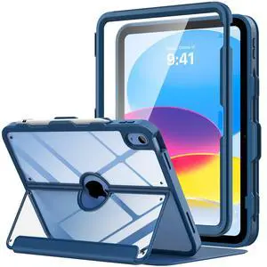 for iPad 11-inch (A16) 11th Generation Case 2025/ iPad 10th Generation Case with Pencil Holder 2022 10.9 inch, Built-in Screen Protector Clear Back, Multi Angle Viewing Stand, Navy Blue for iPad 11-inch (A16) 11th Generation Case 2025/ iPad 10th Generation Case with Pencil Holder 2022 10.9 inch, Built-in Screen Protector Clear Back, Multi Angle Viewing Stand, Navy Blue