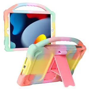 Kids Case for iPad 9th 8th 7th Generation,Shockproof Silicone Kids Cover for iPad 10.2 2021/2020/2019 with Handle Stand for New Apple iPad 10.2 inch(Rainbow) Kids Case for iPad 9th 8th 7th Generation,Shockproof Silicone Kids Cover for iPad 10.2 2021/2020/2019 with Handle Stand for New Apple iPad 10.2 inch(Rainbow)