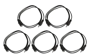 Five Pack of 3 Foot 3.5mm Headphone Extension Cables Male/Female Five Pack of 3 Foot 3.5mm Headphone Extension Cables Male/Female