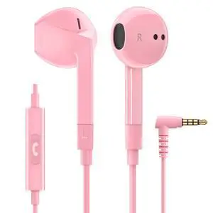FEROX Wired Earbuds in-Ear Headphones, 5 Year Warranty, Earphones with Microphone, Noise Isolation Corded for 3.5mm Jack Ear Buds for iPhone, Samsung, Laptop, Kids, School Students - Pink FEROX Wired Earbuds in-Ear Headphones, 5 Year Warranty, Earphones with Microphone, Noise Isolation Corded for 3.5mm Jack Ear Buds for iPhone, Samsung, Laptop, Kids, School Students - Pink