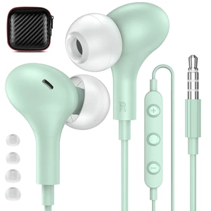 Wired Earbuds in-Ear Headphones 3.5mm Jack for Laptop/School Mint Noise Isolation Small Earphones, Corded Plug-in Ear Buds Mic Volume Control for iPhone/Samsung/Android/PC/Gaming Console/Kids Wired Earbuds in-Ear Headphones 3.5mm Jack for Laptop/School Mint Noise Isolation Small Earphones, Corded Plug-in Ear Buds Mic Volume Control for iPhone/Samsung/Android/PC/Gaming Console/Kids
