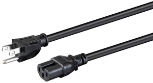 Heavy Duty Power Cord - NEMA 5-15P to IEC 60320 C15, 14AWG, 15A/1875W, 125V, SJT, 2ft, Black Heavy Duty Power Cord - NEMA 5-15P to IEC 60320 C15, 14AWG, 15A/1875W, 125V, SJT, 2ft, Black