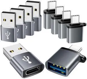 USB to USB C Adapter & Type C to USB Adapter 10-Pack,USB-C to USB-A Male Female Data Transfer and Charging Converter for iPhone 17/16/15,MacBook Pro,iPad,Samsung Galaxy USB to USB C Adapter & Type C to USB Adapter 10-Pack,USB-C to USB-A Male Female Data Transfer and Charging Converter for iPhone 17/16/15,MacBook Pro,iPad,Samsung Galaxy