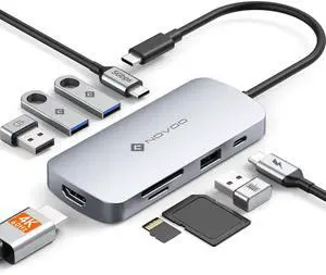 USB C Hub, 9 in 1 USB C Multiport Adapter with 4K@60Hz HDMI, 5 USB Ports, 100W PD, SD/TF USB C Adapter, USB C to HDMI Adapter, USB C Dock for MacBook Pro/Air, HP, DELL, Lenovo, ASUS Laptops NOVOO USB C Hub, 9 in 1 USB C Multiport Adapter with 4K@60Hz HDMI, 5 USB Ports, 100W PD, SD/TF USB C Adapter, USB C to HDMI Adapter, USB C Dock for MacBook Pro/Air, HP, DELL, Lenovo, ASUS Laptops NOVOO