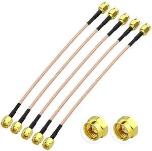 SMA Coax Cable - SMA Male to SMA Male Connector - 6 Inch RG316 Coaxial Cable Jumper for 3G 4G LTE WiFi Antenna Router RTL SDR Dongle Analyzer - 5-Pack SMA Coax Cable - SMA Male to SMA Male Connector - 6 Inch RG316 Coaxial Cable Jumper for 3G 4G LTE WiFi Antenna Router RTL SDR Dongle Analyzer - 5-Pack