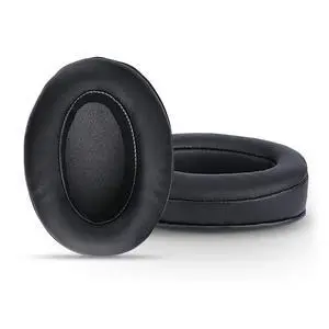 Leather Replacement earpad/Ear Cushion/Ear Cover for ATH M50X, SteelSeries Arctis, HyperX Cloud & Alpha Big OVEREAR Headphones (Fits a Great Variety of Headphones) - Black Leather Replacement earpad/Ear Cushion/Ear Cover for ATH M50X, SteelSeries Arctis, HyperX Cloud & Alpha Big OVEREAR Headphones (Fits a Great Variety of Headphones) - Black