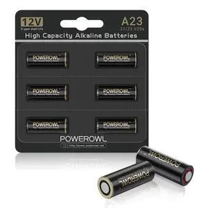 POWEROWL High Capacity A23 Batteries 6 Pack, Premium Alkaline 21/23 23A 12V Battery POWEROWL High Capacity A23 Batteries 6 Pack, Premium Alkaline 21/23 23A 12V Battery