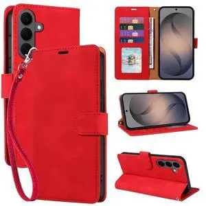 JHWVVTF Wallet Case for Galaxy S26, RFID Blocking, 4 Card Slots, Red JHWVVTF Wallet Case for Galaxy S26, RFID Blocking, 4 Card Slots, Red