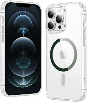 FNTCASE for iPhone 12 Pro-Max Case: Strong Magnetic Anti-Yellowing Slim Clear Case | Military Grade Protective & Shockproof Rugged Drop Protection Thin Shell Transparent Cell Phone Cover(Clear-Green) FNTCASE for iPhone 12 Pro-Max Case: Strong Magnetic Anti-Yellowing Slim Clear Case | Military Grade Protective & Shockproof Rugged Drop Protection Thin Shell Transparent Cell Phone Cover(Clear-Green)