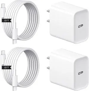 iPhone 17 16 15 Charger Fast Charging 2+2Pack 20W USB C Wall Charger with 6FT Fast Charging Cable Compatible with iPhone 17/17 Air/17 Pro/17 Pro Max/iPhone 16/15 Series, iPad Pro/AirPods iPhone 17 16 15 Charger Fast Charging 2+2Pack 20W USB C Wall Charger with 6FT Fast Charging Cable Compatible with iPhone 17/17 Air/17 Pro/17 Pro Max/iPhone 16/15 Series, iPad Pro/AirPods
