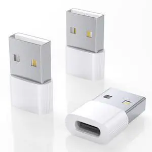 CyberPeak usbc to USB Adapter, 3-Pack White USB to USB C Adapter, Type C Female to USB A Male Converter Compatible with iPhone 17 16 15 Pro Max, MacBook, iPad, Samsung Galaxy S25 S24 CyberPeak usbc to USB Adapter, 3-Pack White USB to USB C Adapter, Type C Female to USB A Male Converter Compatible with iPhone 17 16 15 Pro Max, MacBook, iPad, Samsung Galaxy S25 S24
