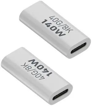 ZJKJHJY USB C Female to Female Adapter, USB Type C Coupler Extender Support 140W, 40Gbps, 8K@60Hz for Laptop, Phones and More Type C Devices (White),2 Pack ZJKJHJY USB C Female to Female Adapter, USB Type C Coupler Extender Support 140W, 40Gbps, 8K@60Hz for Laptop, Phones and More Type C Devices (White),2 Pack