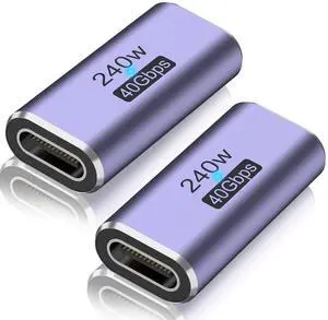 Meliya 2 Pack USB C Coupler, USB Type C Female to Female Adapter Extender Compatible with Thunderbolt 4/3 Support up to 240W Charging, 40Gbps Data Transfer and 8K@60Hz Video Meliya 2 Pack USB C Coupler, USB Type C Female to Female Adapter Extender Compatible with Thunderbolt 4/3 Support up to 240W Charging, 40Gbps Data Transfer and 8K@60Hz Video