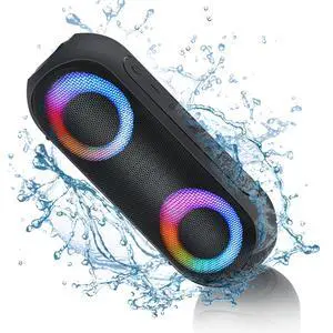 Bluetooth Speaker with RGB Light, 30W Portable Bluetooth Wireless(100FT Range) Loud Stereo Sound, IPX7 Waterproof Shower Speakers, RGB Multi-Colors Rhythm Lights, 1000mins Playtime for Indoor&Outdoor Bluetooth Speaker with RGB Light, 30W Portable Bluetooth Wireless(100FT Range) Loud Stereo Sound, IPX7 Waterproof Shower Speakers, RGB Multi-Colors Rhythm Lights, 1000mins Playtime for Indoor&Outdoor