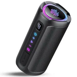 Portable Bluetooth Speaker with Battery Level Display, Powerful Sound Wireless Speaker: Deep Bass, BT 5.4, 20H Playtime, 7 RGB Modes, IPX7 Waterproof, TWS Pairing, Beach/Vacation EssentialsBlack Portable Bluetooth Speaker with Battery Level Display, Powerful Sound Wireless Speaker: Deep Bass, BT 5.4, 20H Playtime, 7 RGB Modes, IPX7 Waterproof, TWS Pairing, Beach/Vacation EssentialsBlack