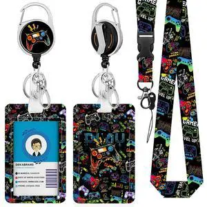 Gamepad Badge Holder with Boys Lanyard, Game ID Badge Holder Gamepad Badge Holder with Boys Lanyard, Game ID Badge Holder